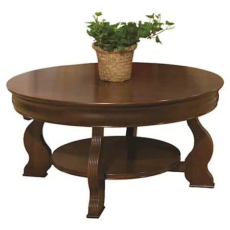 Louis Phillipe Round Cocktail Table with Traditional Furniture Look